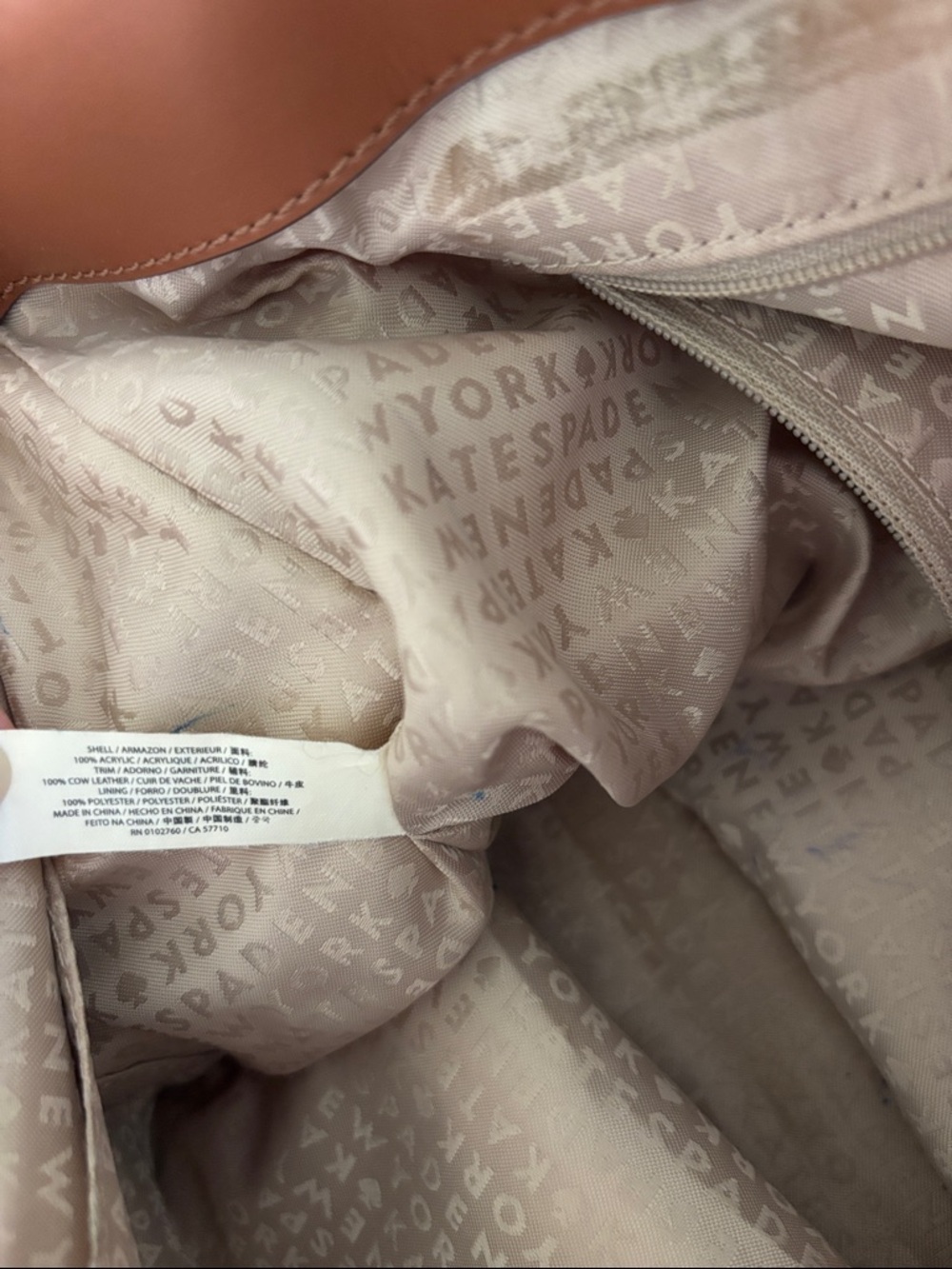 Kate Spade New York Oak Island Stripe Magazine Tote Pink Tan - Picture 8 of 8
